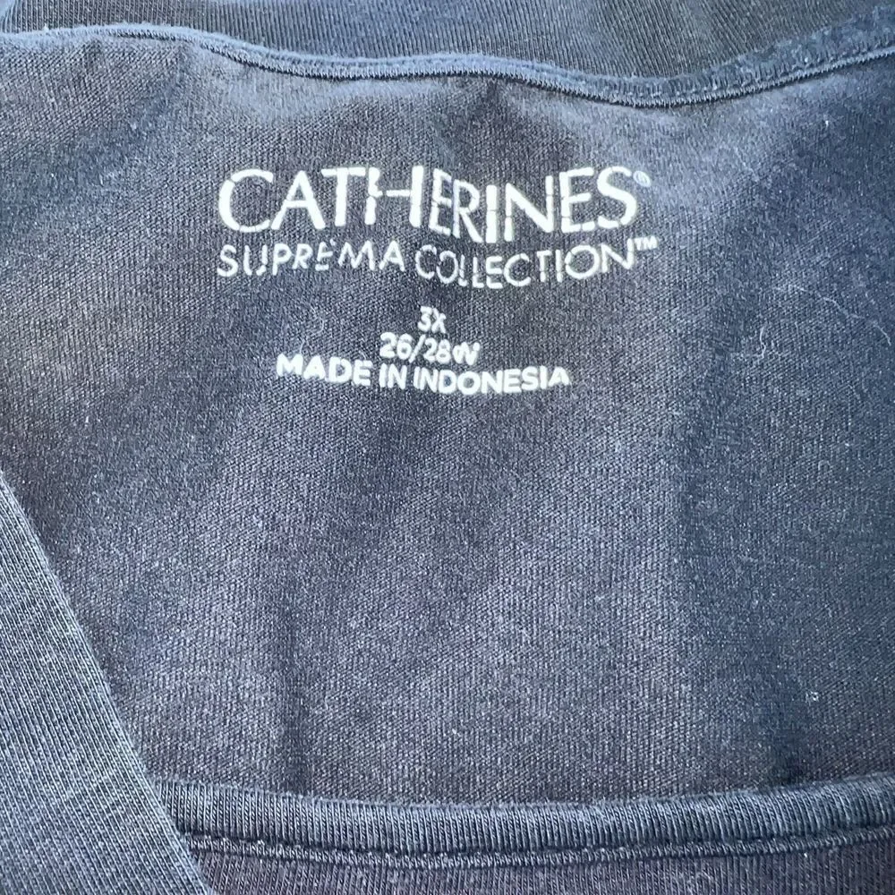 Catherines Supima Collection Top Size 3X Black Shirt Cotton Plus Women